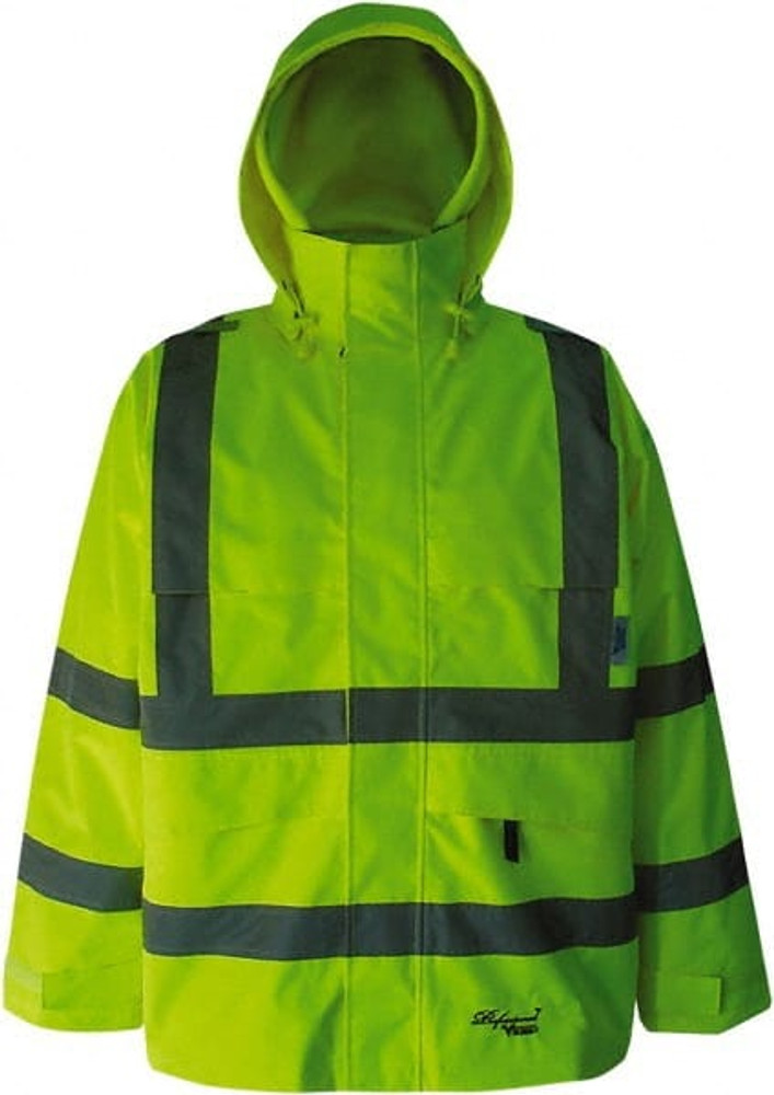 Viking D6329JG-XL Rain Jacket: Size X-Large, High-Visibility Lime, Polyester