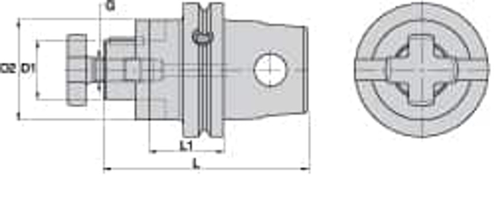 Kennametal 2231604 Shell Mill Holder: KM63XMZ, Modular Connection Shank, 0.6299" Pilot