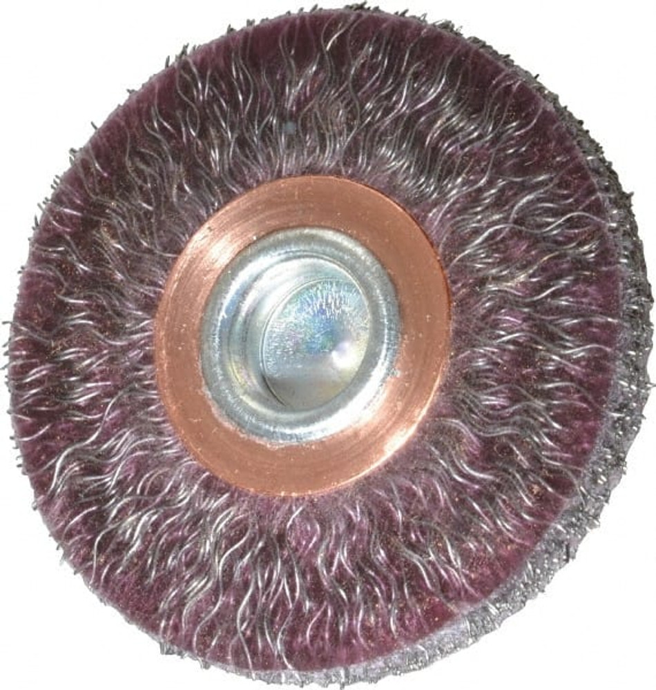 Weiler 90337 Wheel Brush: 2" Wheel Dia, Crimped