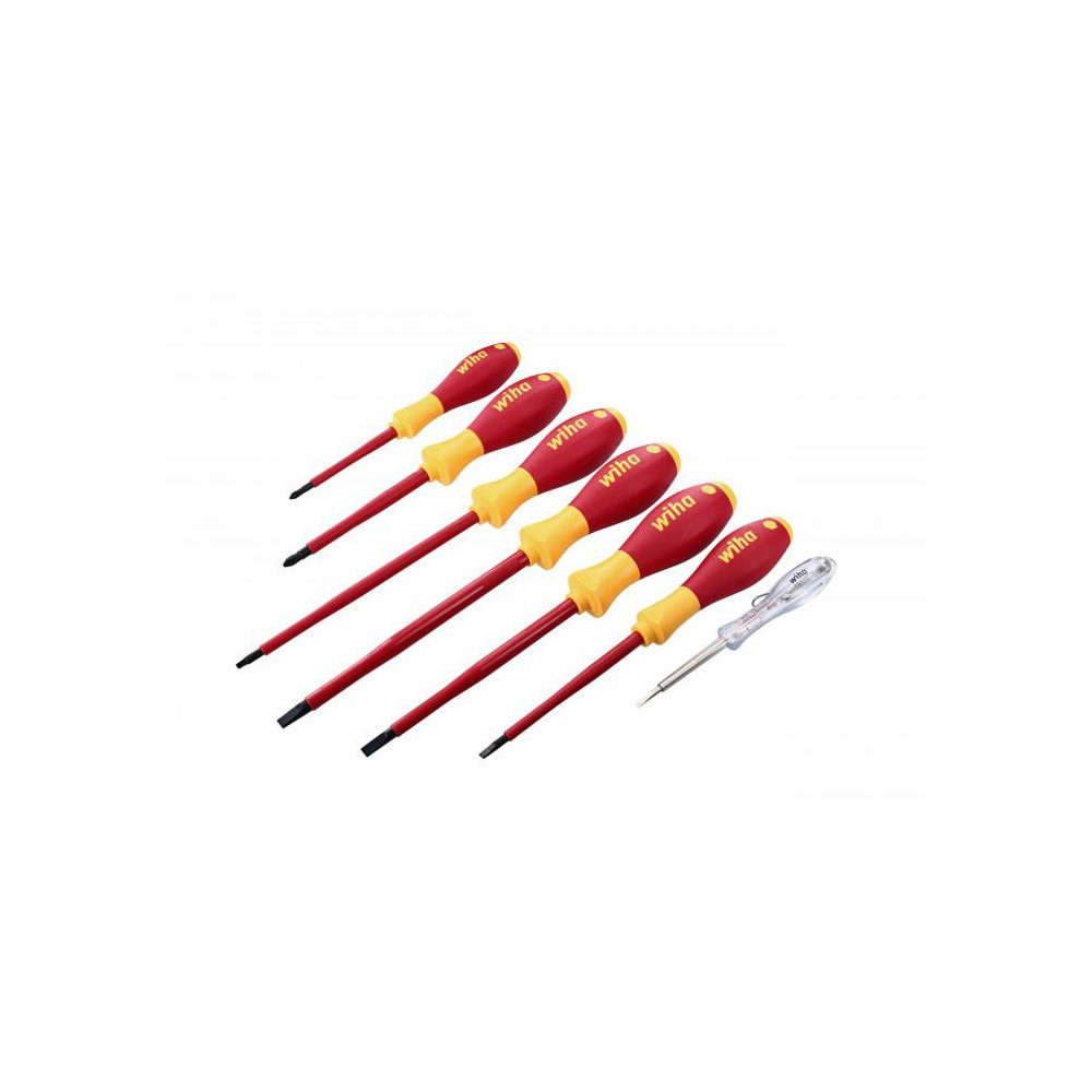 Wiha 32087 Screwdriver Set: 7 Pc, Phillips, Slotted & Square