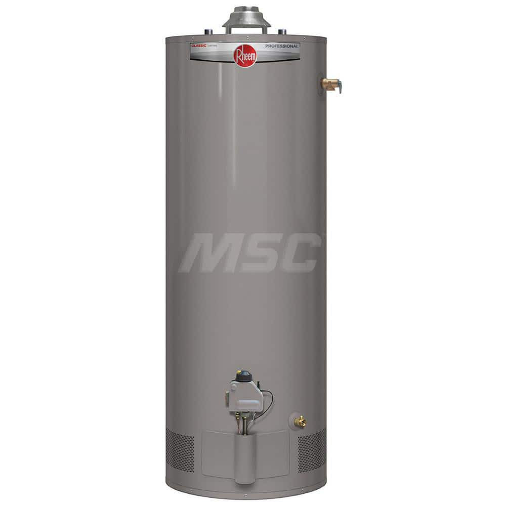 Rheem 641577 Gas Water Heaters; Inlet Size (Inch): 3/4 ; Maximum Working Pressure: 150.000 ; Commercial/Residential: Residential ; Fuel Type: Natural Gas ; Pilot Light Window: No ; Tankless: No
