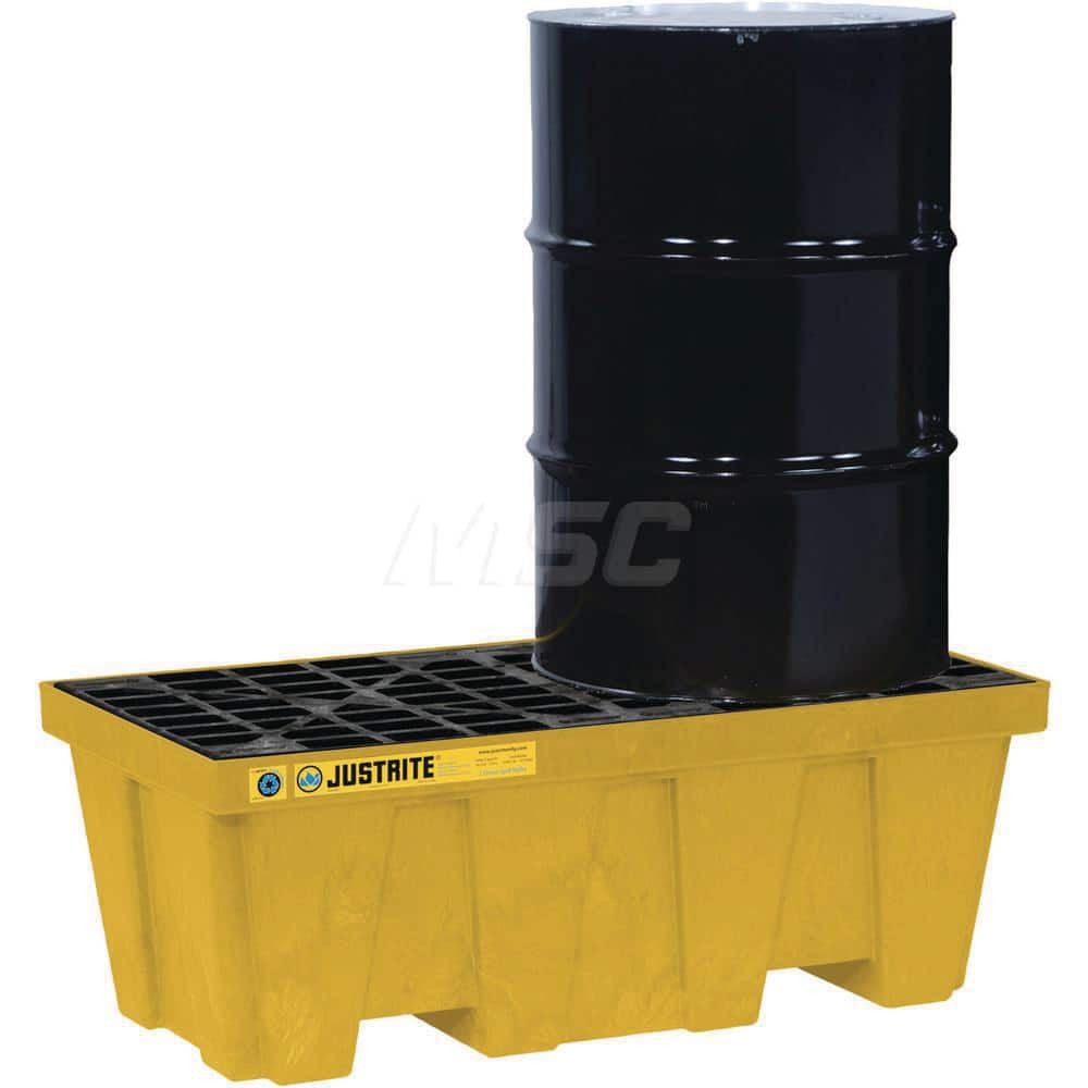 Justrite. 28622 Spill Control Pallet:  2 Drum,  66.00 gal,  2500.00 lb,  Polyethylene