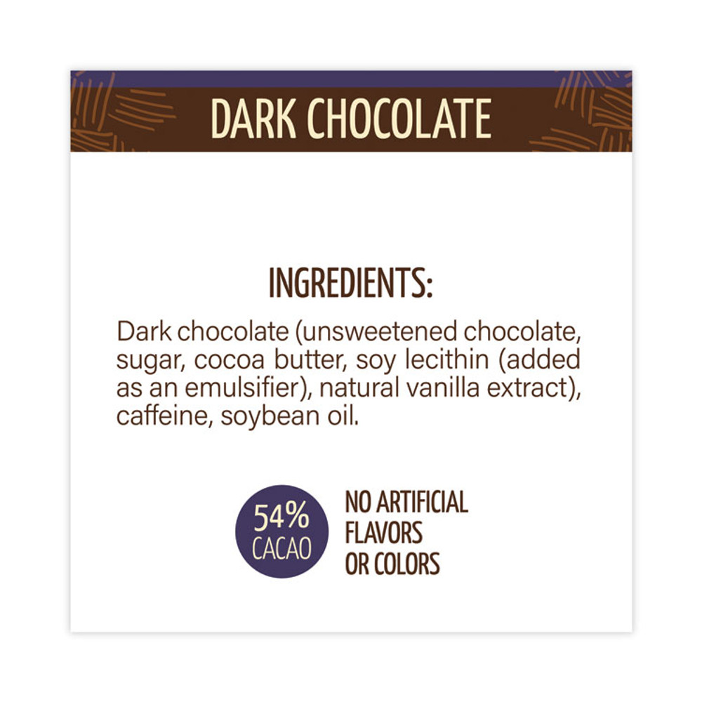 AWAKE 30700314 Caffeinated Dark Chocolate Bites, 0.47 oz Bars, 50 Bars/Carton