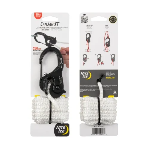 Nite-Ize NCJLA-02-R3 CamJam XT Large Aluminum Rope Tightener w/ 10' Rope
