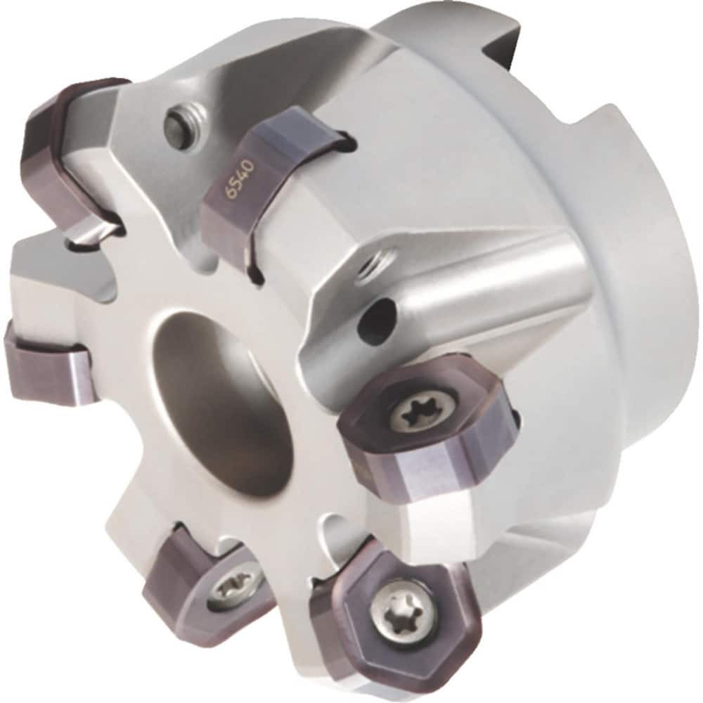 Widia 3958001 Indexable Chamfer & Angle Face Mills; Minimum Cutting Diameter (mm): 63.00 ; Maximum Cutting Diameter (mm): 71.71 ; Maximum Depth of Cut (mm): 3.50 ; Arbor Hole Diameter (mm): 22.00 ; Lead Angle: 45.000 ; Compatible Insert Size Code: HN
