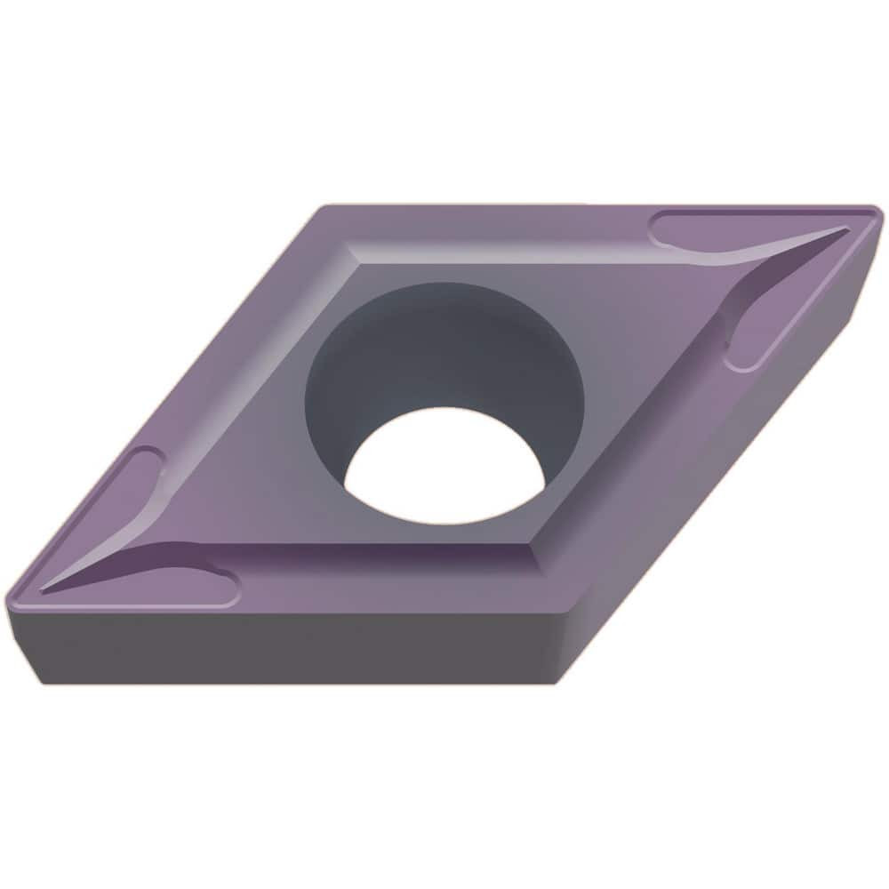 Mitsubishi 303968 Turning Inserts; Insert Style: DCMT ; Insert Size Code: 3 ; Insert Shape: Rhombic 550 ; Included Angle: 55.00 ; Inscribed Circle (Decimal Inch): 0.3750 ; Corner Radius (Decimal Inch): 0.0312