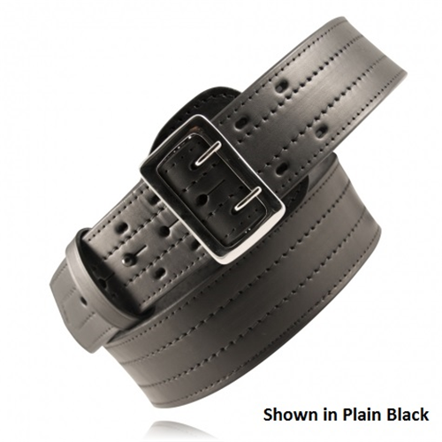 Boston Leather 6504-BRN-1-38-GLD Sam Browne Belt, Four-Row Stitched, 2 1/4 Wide