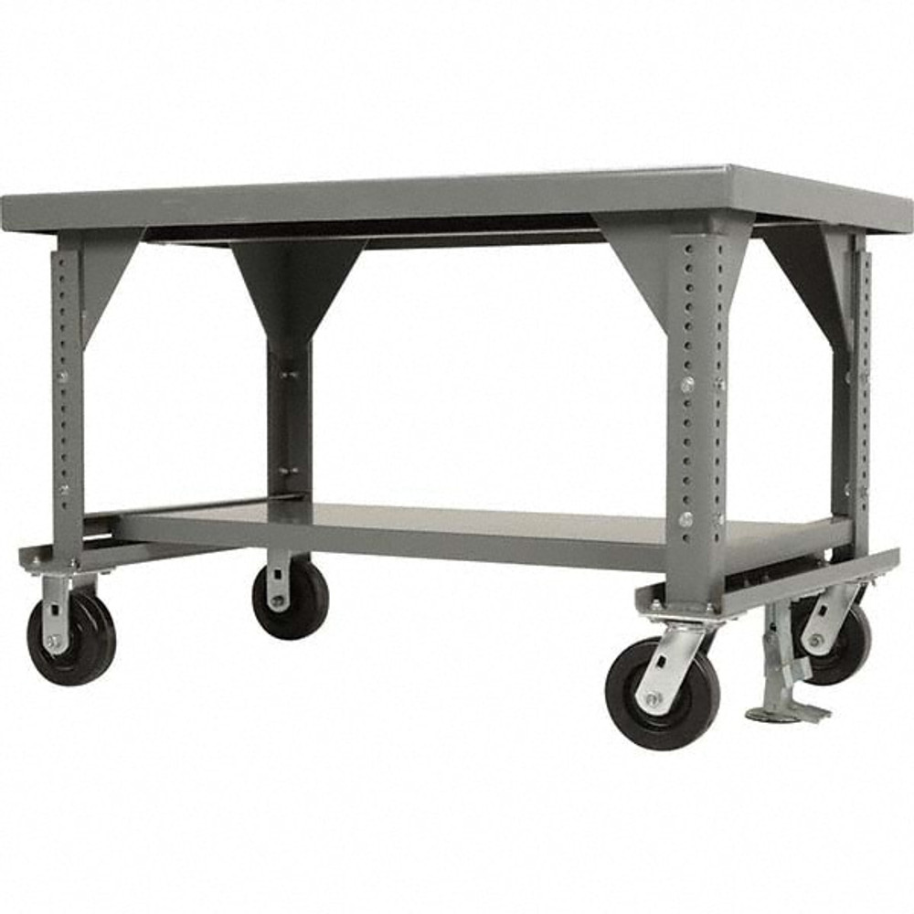 Little Giant. WW3660-6PHFL-AH Mobile Work Benches; Bench Type: Mobile Workbench ; Leg Style: Adjustable ; Load Capacity (Lb. - 3 Decimals): 3600 ; Height (Inch): 36 ; Color: Gray ; Minimum Height (Inch): 28