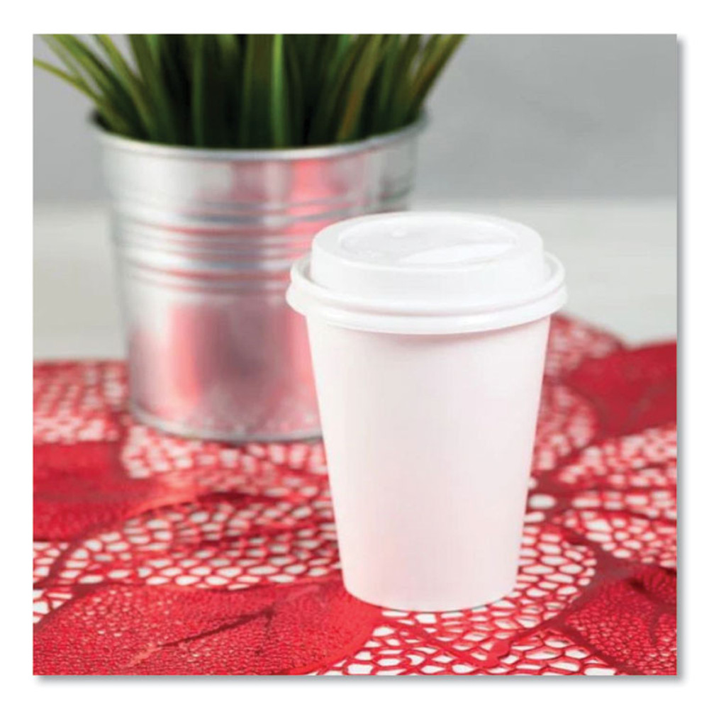 KARAT BY LOLLICUP CKDL508WPP Hot Cup Lids, Sipper Lid, Fits 8 oz Hot Cups, Plastic, White, 1,000/Carton
