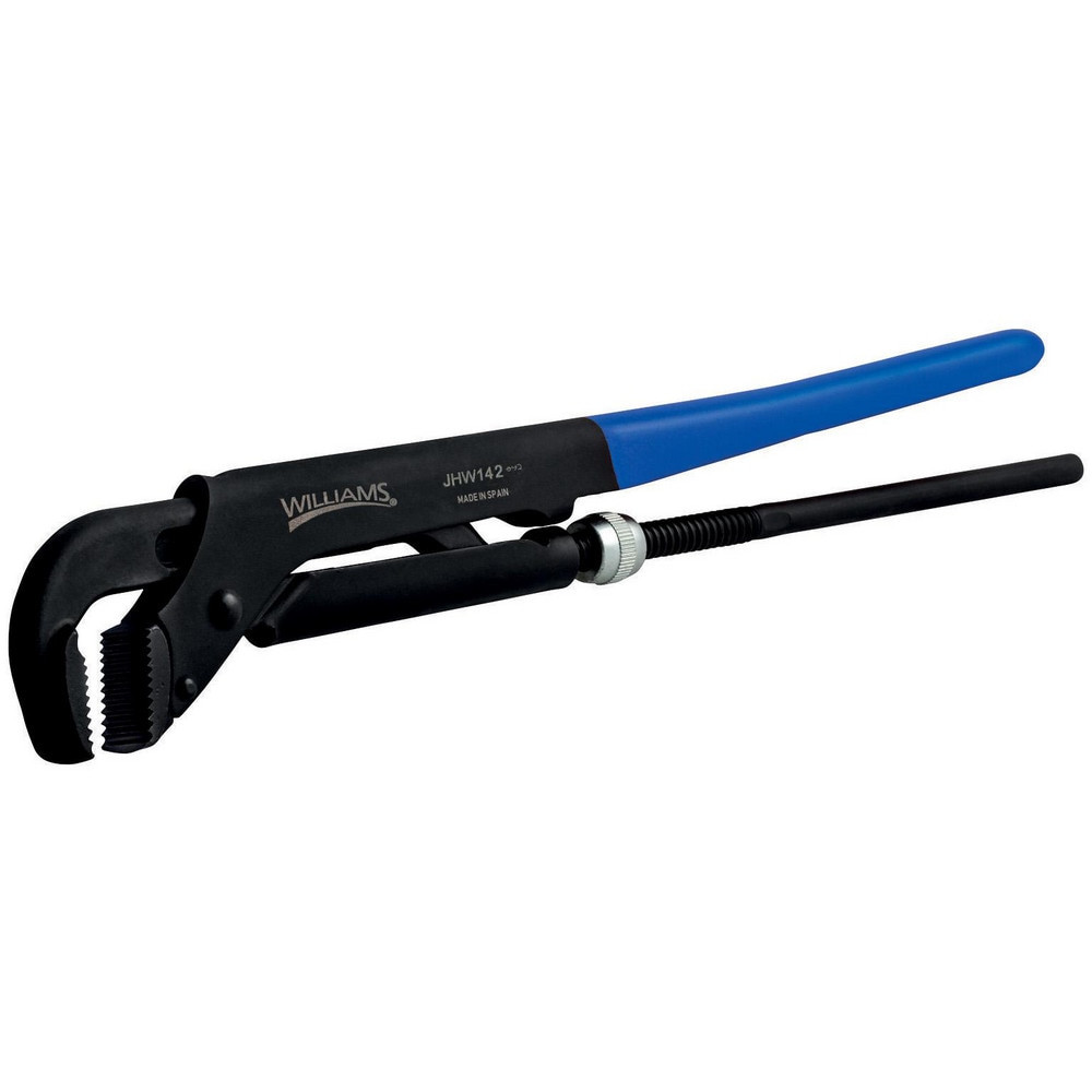 Williams JHW143 Pipe Wrenches; Wrench Type: Pipe Wrench Plier ; Minimum Pipe Capacity (Inch): 1/8 ; Maximum Pipe Capacity (Inch): 2-1/2 ; Overall Length (Inch): 21-7/8 ; Material: Alloy Steel ; Jaw Texture: Serrated