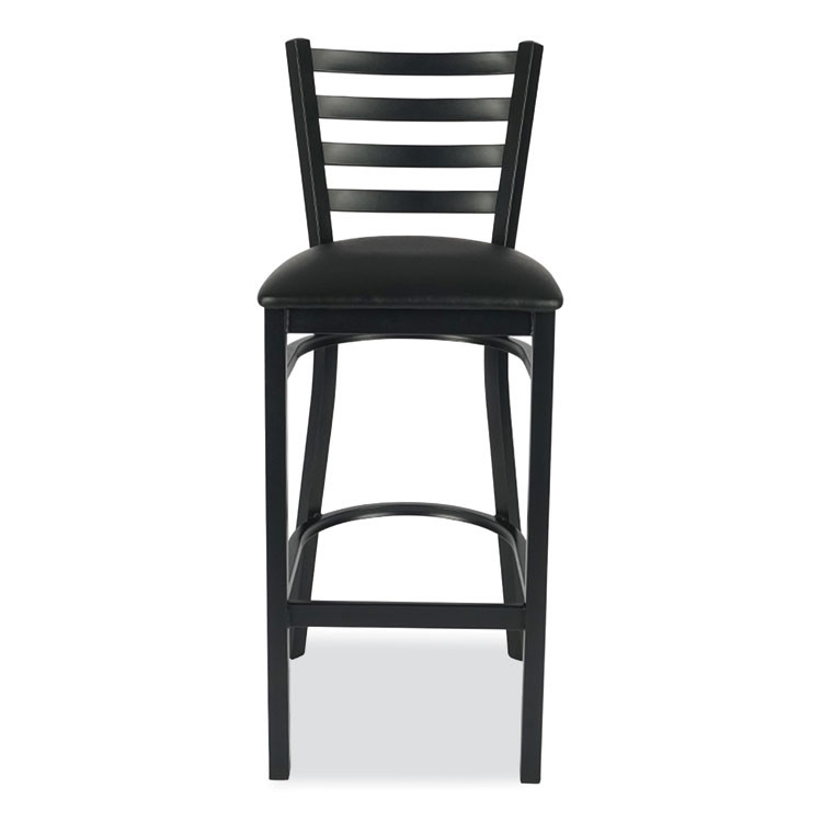 JMC FURNITURE WHBSBLK White Horse Series Barstools, Supports Up to 300 lb, 29.5" Seat Height, Black Seat/Back, Black Frame