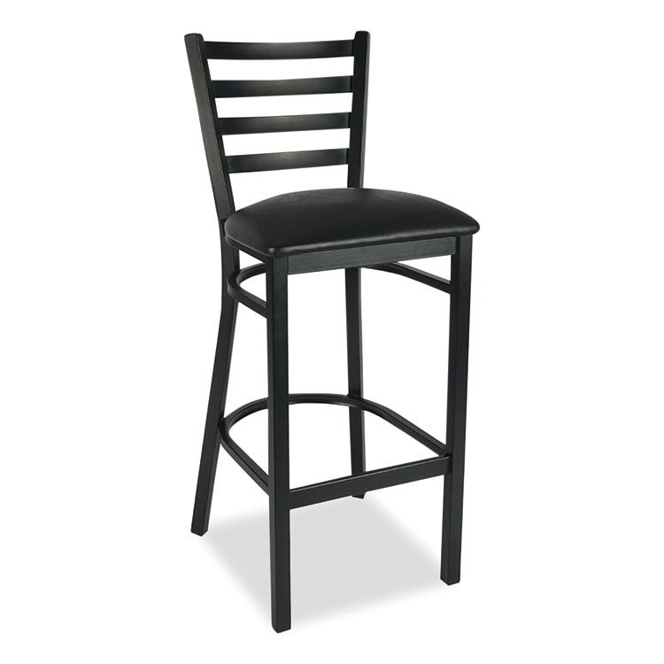 JMC FURNITURE WHBSBLK White Horse Series Barstools, Supports Up to 300 lb, 29.5" Seat Height, Black Seat/Back, Black Frame