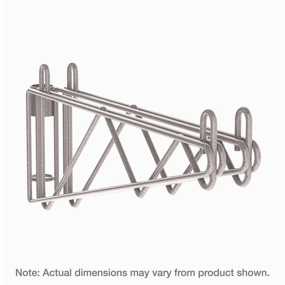 Metro 2WS24K4 Open Shelving Accessories & Components; Component Type: Post-Type Wall Mount Double Shelf Support ; For Use With: Metro Super Erecta Shelving ; Material: Rust-Resistant Epoxy Coated Steel ; Load Capacity: 250 ; Color: Gray ; Finish: Epo