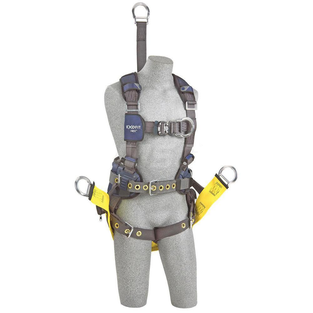 DBI-SALA 7100208196 Fall Protection Harnesses: 420 Lb, Vest Style, Size Large, For Climbing Positioning Derrick & Oil Rig, Polyester, Back & Front