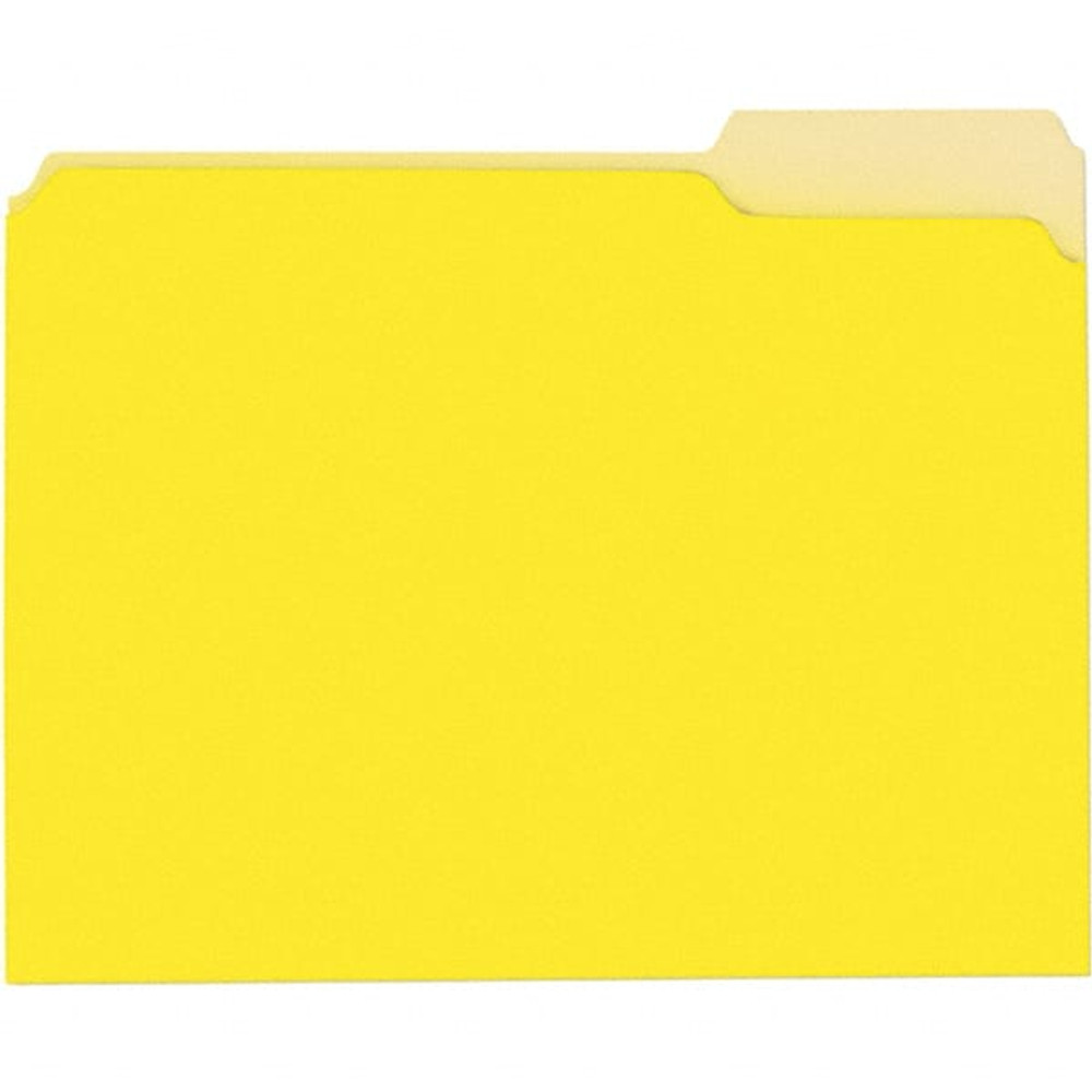 UNIVERSAL UNV12304 File Folders with Top Tab: Letter, Yellow, 100/Pack