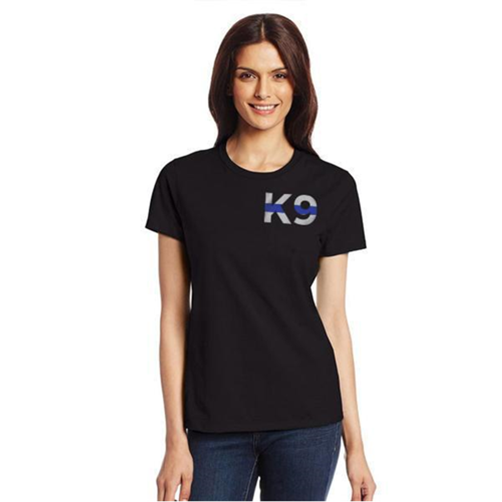 Thin Blue Line WOMEN-K9-BLACK-MEDIUM WOMEN's T-Shirt - K9 Thin Blue Line