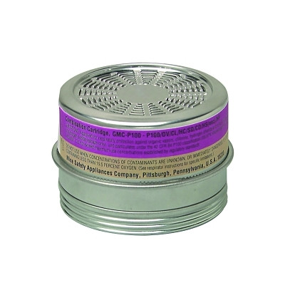MSA Comfo® Respirator Cartridge, CL/CD//HC//HS/Particulates/SD/), Comfo® Respirators, NIOSH Color Code Yellow/Magenta
