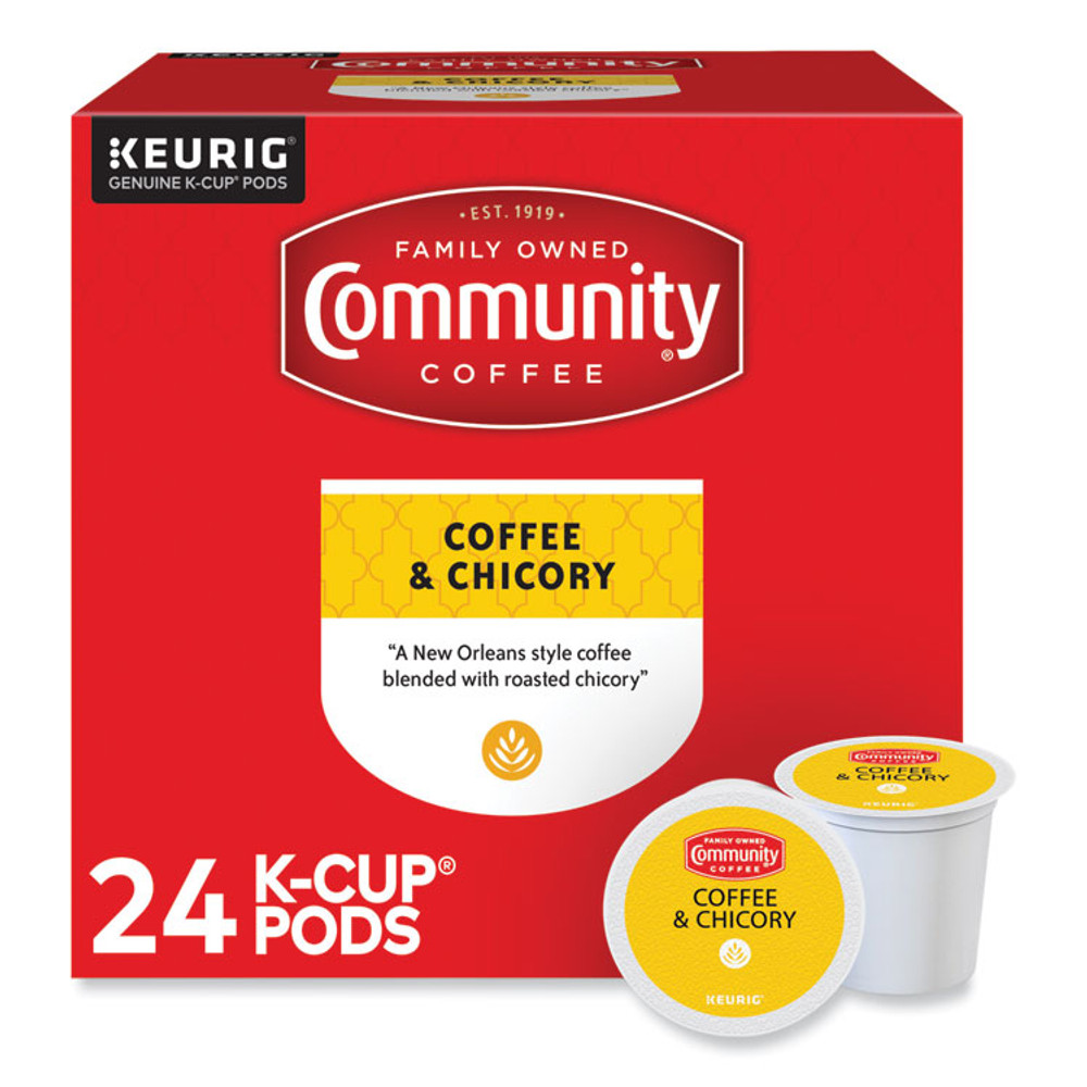 KEURIG DR PEPPER Community Coffee® 6414CC Coffee and Chicory K-Cup, 24/Box