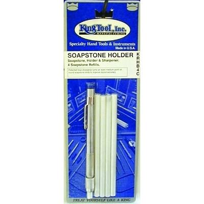King Tool Soapstone Holder, 5 in L, Round, 4 Soapstone Refills