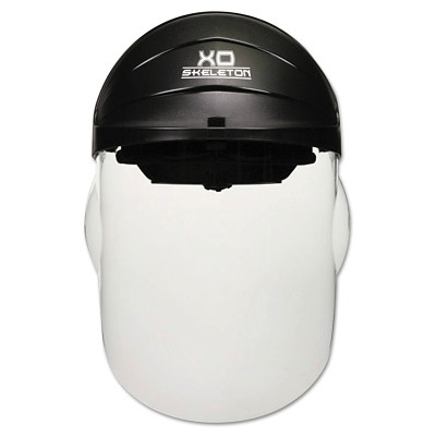 MCR Safety XO Skeleton Headgear with Molded Faceshield, Clear, 12-1/2 in L, 9 in H, Polycarbonate, Hardcoat