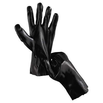 MCR Safety Economy Dipped PVC Gloves, Large 18 in, Black