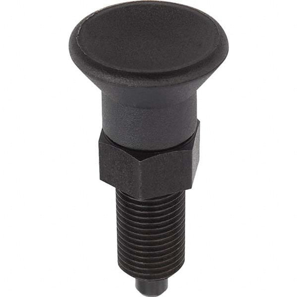 KIPP K0338.01516A8 1-8, 28mm Thread Length, 16mm Plunger Diam, Hardened Locking Pin Knob Handle Indexing Plunger