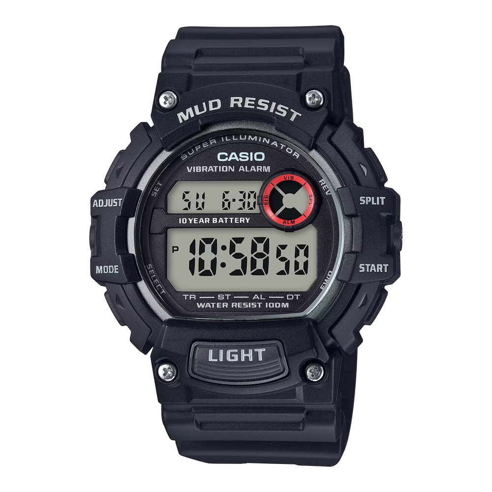Casio TRT-110H-1AVCF Mud-Resistant Digital Watch w/ Vibration Alarm