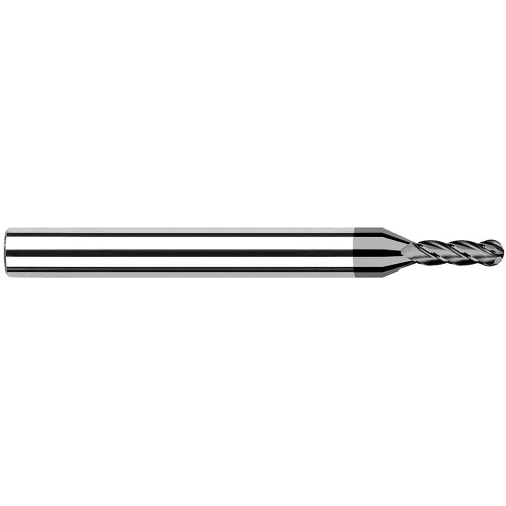 Harvey Tool 940920 Ball End Mill: 0.02" Dia, 0.1" LOC, 4 Flute, Solid Carbide