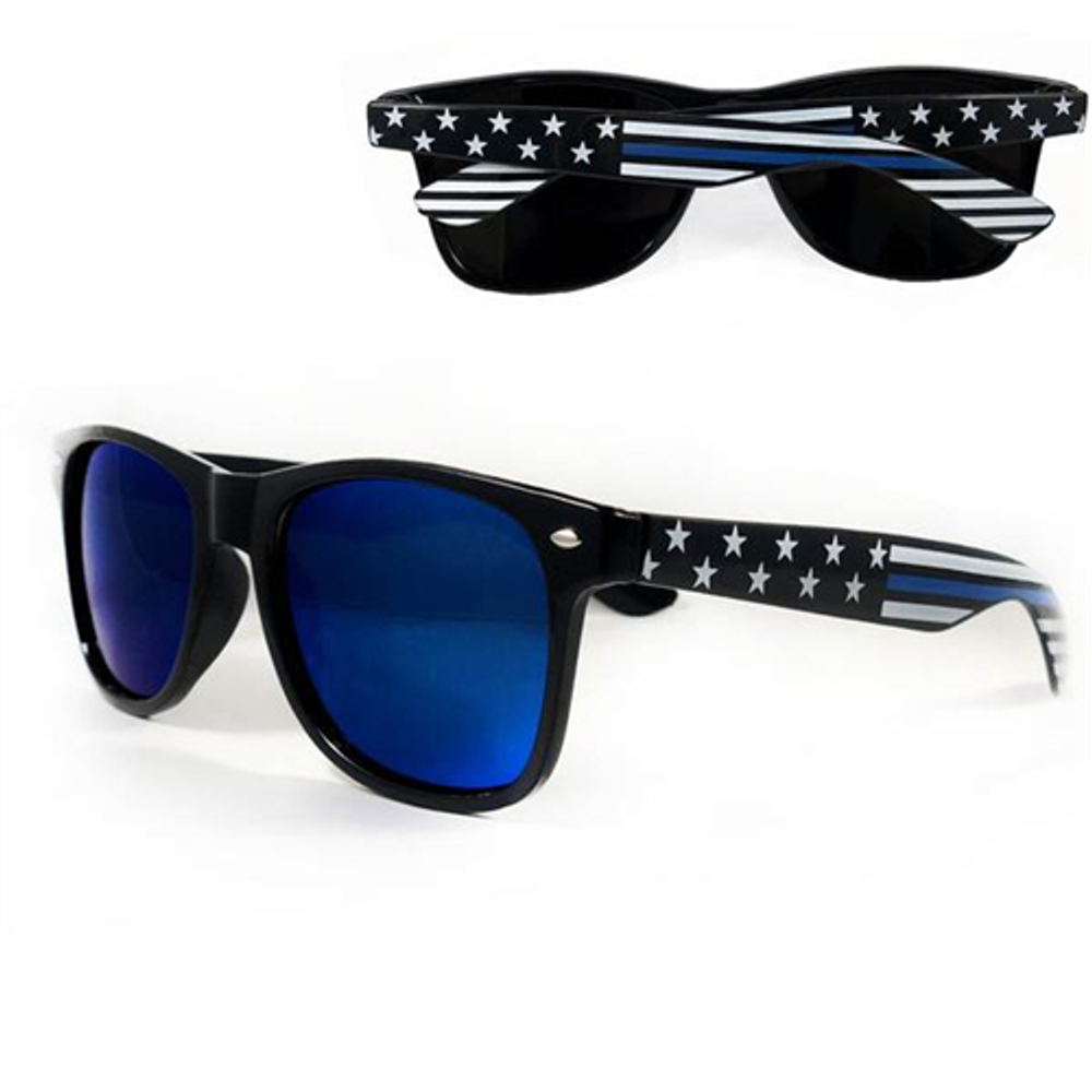 Thin Blue Line SUN-TBL-AM-WIDE Sunglasses - Thin Blue Line American Flag, Wide Frame