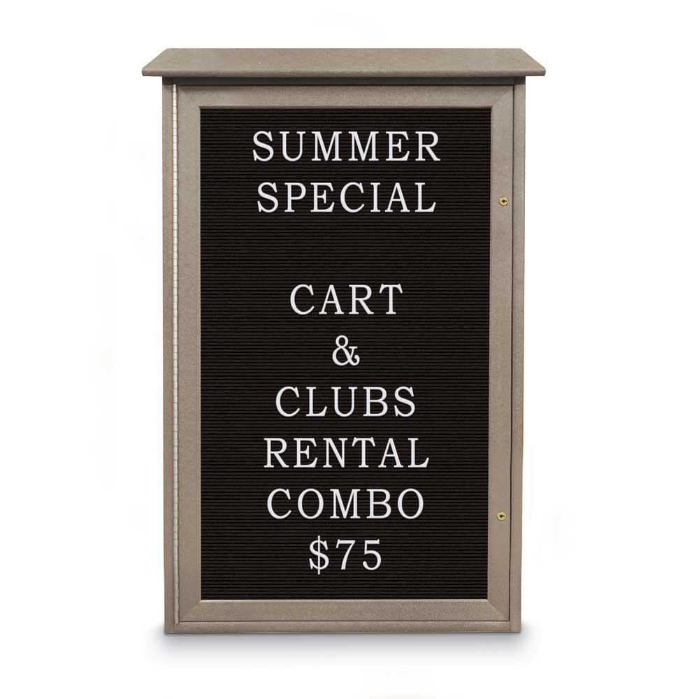 United Visual Products UVSD4226LB-WEAW Enclosed Letter Board: 42" Wide, 26" High, Laminate, Black