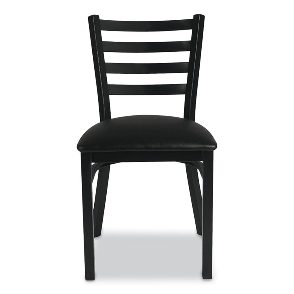 JMC FURNITURE WHCBLK White Horse Series Side Chairs, Supports Up to 300 lb, 18" Seat Height, Black Seat/Back/Base