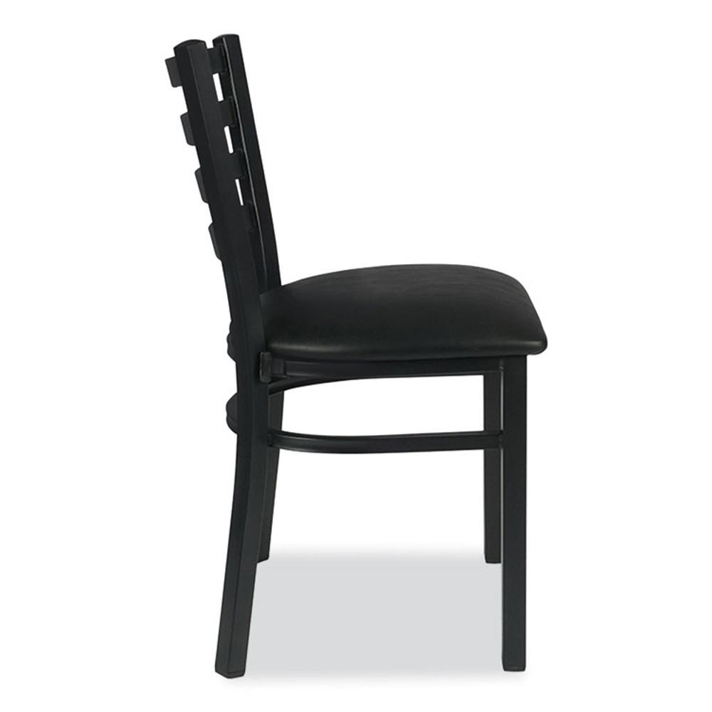 JMC FURNITURE WHCBLK White Horse Series Side Chairs, Supports Up to 300 lb, 18" Seat Height, Black Seat/Back/Base