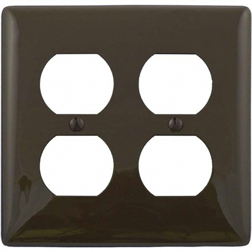 Hubbell Wiring Device-Kellems P82 Wall Plates; Wall Plate Type: Outlet Wall Plates ; Color: Brown ; Wall Plate Configuration: Duplex Outlet ; Material: Thermoplastic ; Shape: Rectangle ; Wall Plate Size: Standard