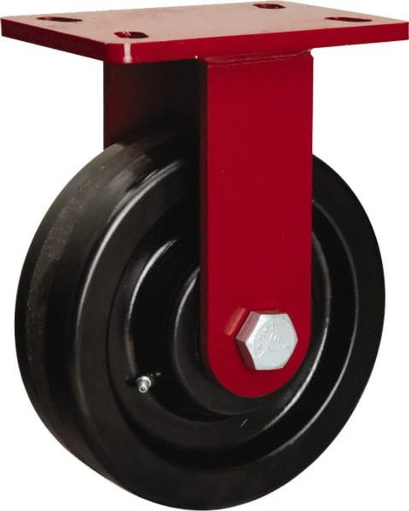 Hamilton R-FM-8PT Rigid Top Plate Caster: Phenolic, 8" Wheel Dia, 2-1/2" Wheel Width, 2,000 lb Capacity, 10-1/8" OAH