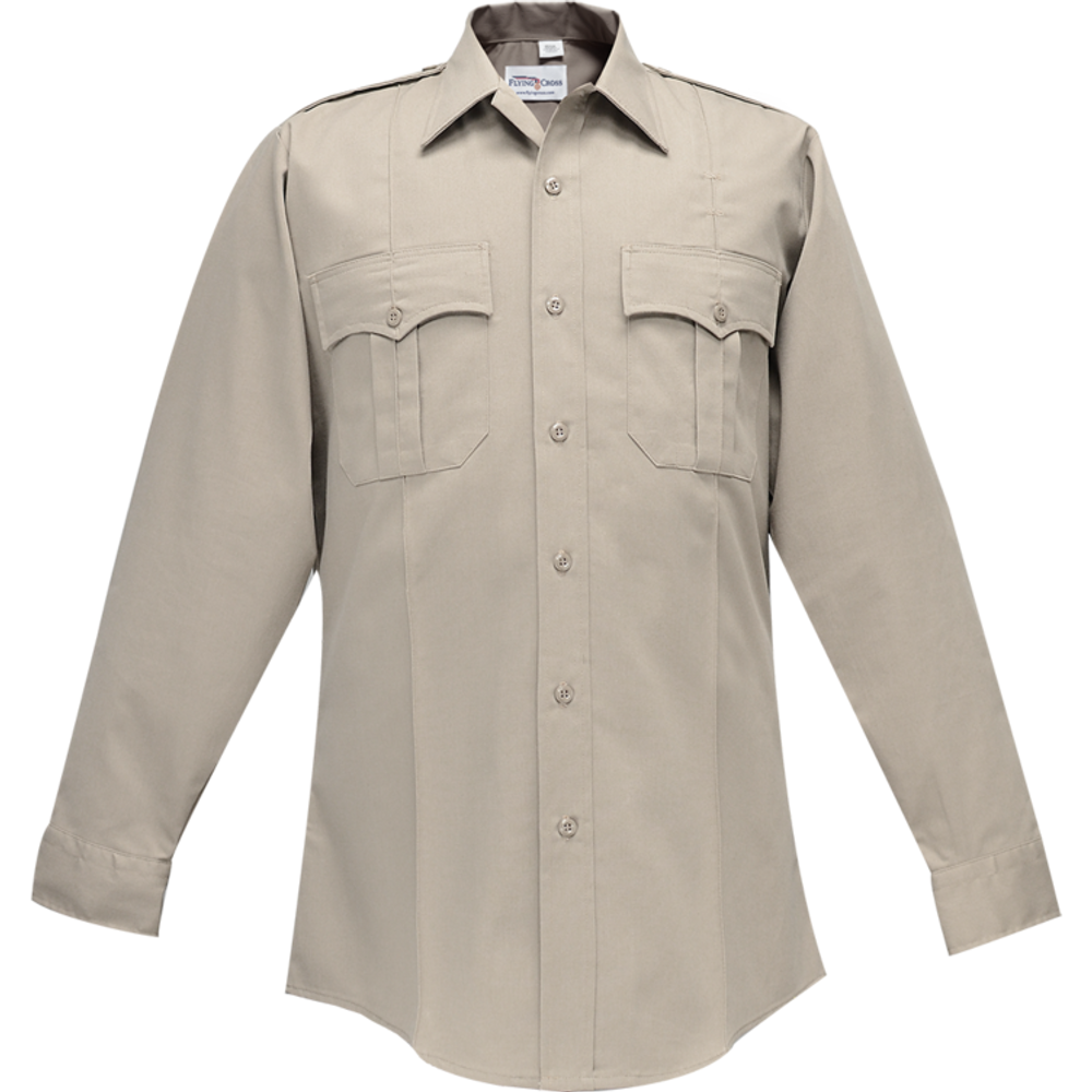 Flying Cross 33W78Z 04 18.5 32/33 Command Long Sleeve Shirt w/ Zipper & Convertible Sport Collar