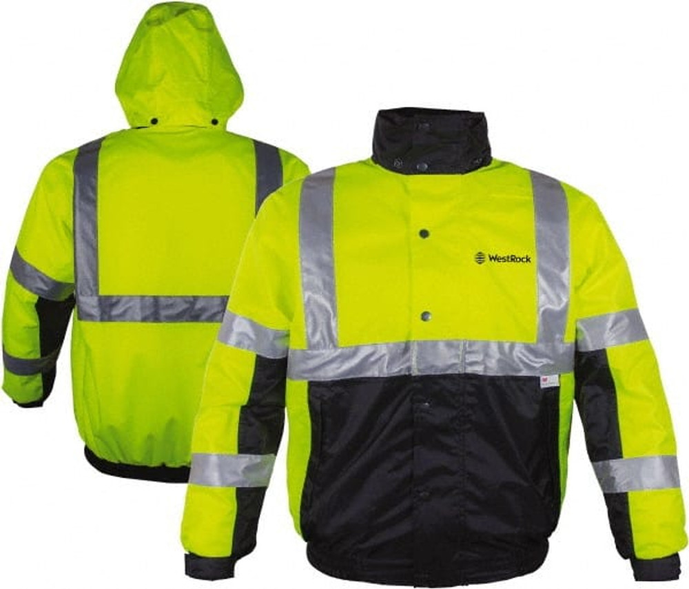 Reflective Apparel Factory 412STLB6XWRBK01 Size 6X-Large, ANSI 107-2010 Class 3, Black & High-Visibility Lime, Polyester