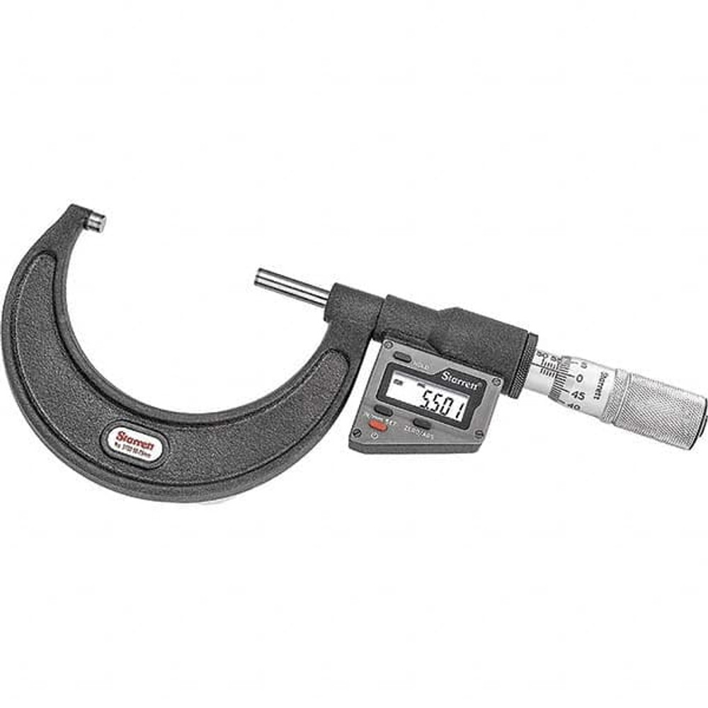 Starrett 12276 Electronic Outside Micrometer: 2.953", Micro-Lapped Carbide Measuring Face