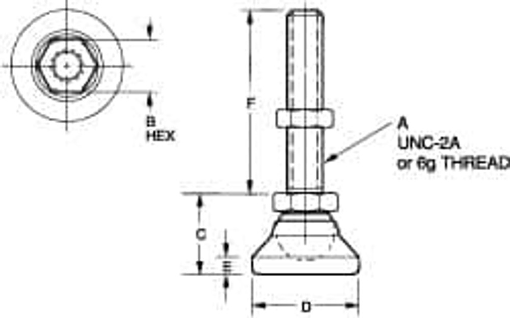 Vlier SSPM12S Studded Pivotal Leveling Mount: M12 x 1.75 Thread