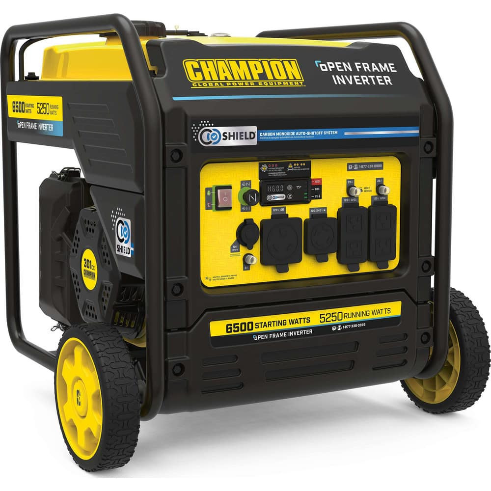 Champion Power Equipment 201066 Portable Power Generators; Starting Method: Recoil ; Running Watts: 5250kW ; Starting Watts: 6500kW ; Number Of Outlets: 6.000 ; Generator Outlet Type: 120/240V 30A Locking (L14-30R); 120V (TT-30R); 120V 20A GFCI Duple