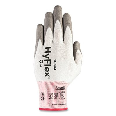 Ansell HyFlex® 11-644 Polyurethane Palm Coated Gloves, Size 8, White/Grey