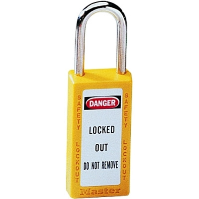 Master Lock® Zenex™ Thermoplastic Safety Lockout Padlock, 411, 1-1/2 W x 3 H Body, 1-1/2 in H Shackle, KD, Yellow