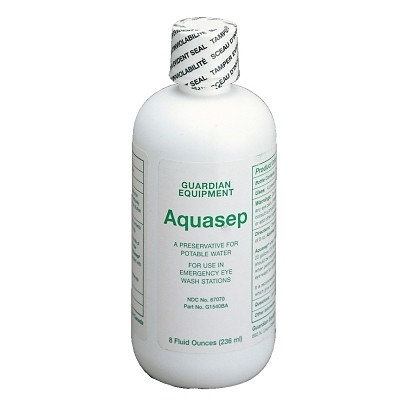 Guardian Equipment AquaGuard Gravity-Flow Eye Wash Refill, 8 oz, Bacteriostatic Additive