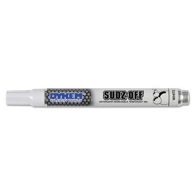 ITW Pro Brands DYKEM® SUDZ OFF® Detergent Removable Temporary Marker, White, Medium, Bullet