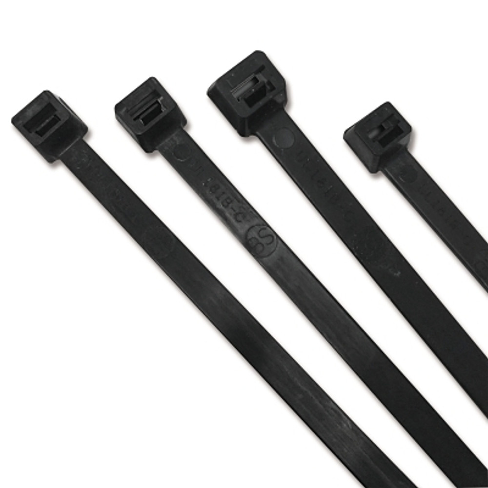 ORS Nasco Anchor Brand 15120UVB UV Stabilized Cable Tie, 120 lb Tensile Strength, 15 in L, Black, 50 Ea/Bag