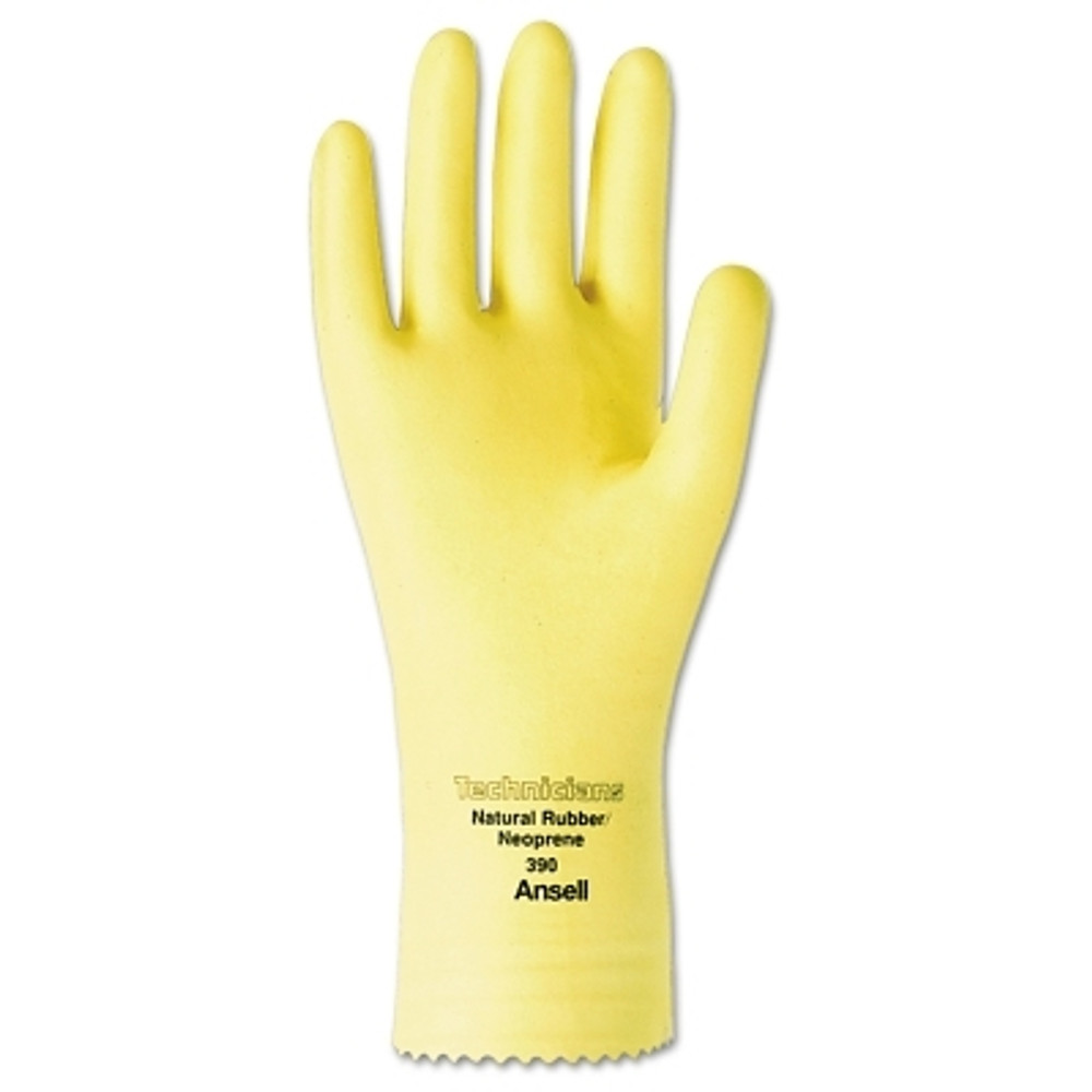 Ansell Technicians Gloves, Natural Latex/Neoprene Blend, Natural, 10