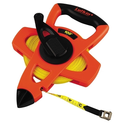 Apex Tool Group Crescent Lufkin® Hi-Viz® Orange Reel Fiberglass Tapes, 1/2 in x 100 ft, SAE, Orange, 1/8 in Grad
