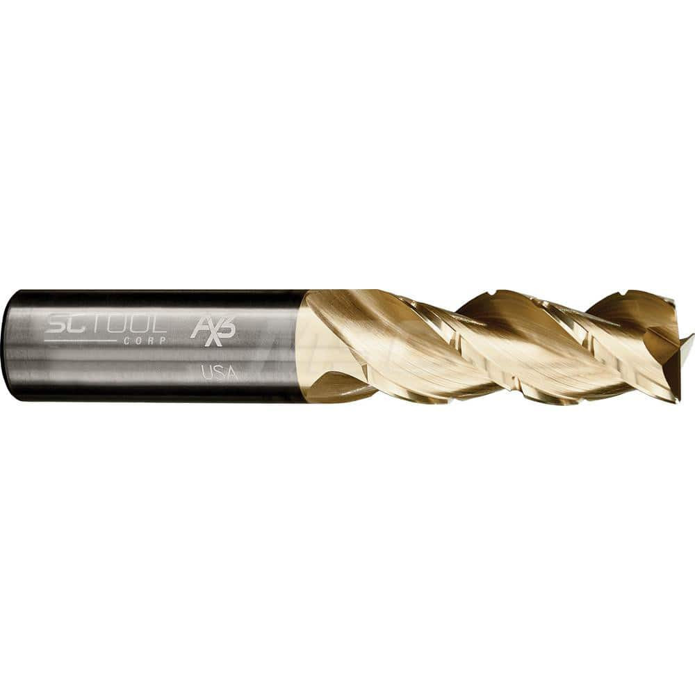 SC Tool 10555 Corner Radius End Mill: 1" Dia, 1-1/2" LOC, 0.03" Radius, 3 Flutes, Solid Carbide