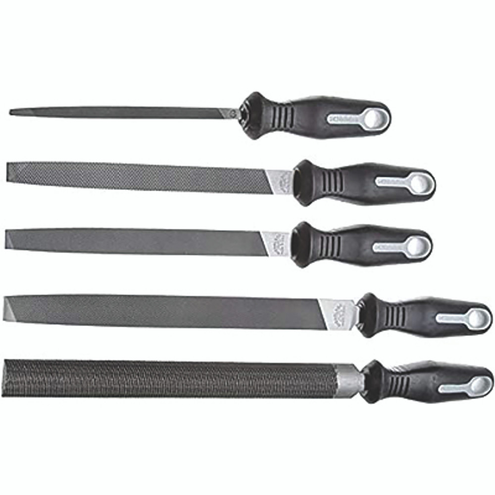 Apex Tool Group Crescent/Nicholson® 22040HNNN 5-Pc General Purpose File Sets with Ergonomic Handles, 6 in, 8 in, 10 in