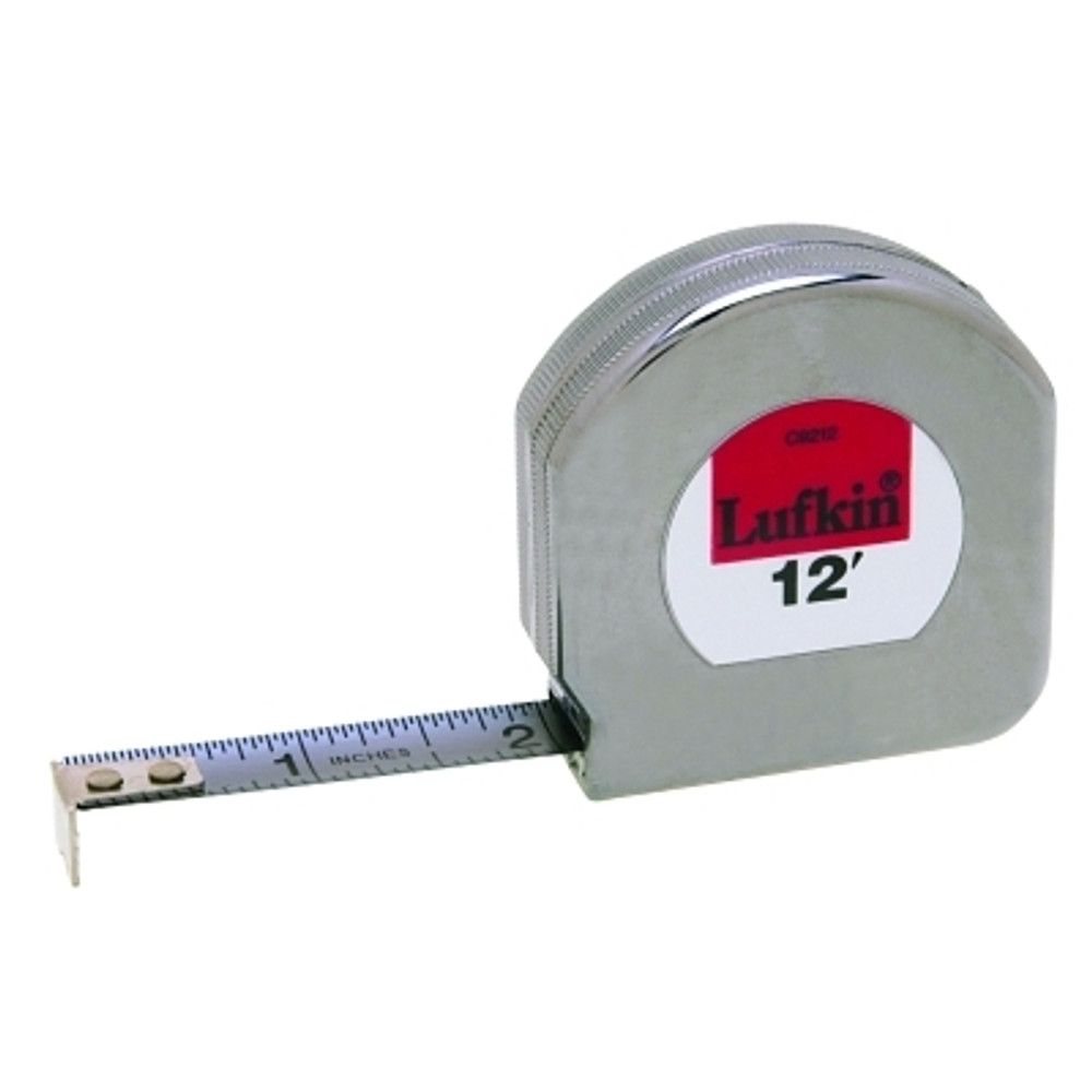 Apex Tool Group Crescent Lufkin® Mezurall® Pocket Measuring Tapes, 1/2 in x 12 ft, 1/16 in; 1/8 in Grad.