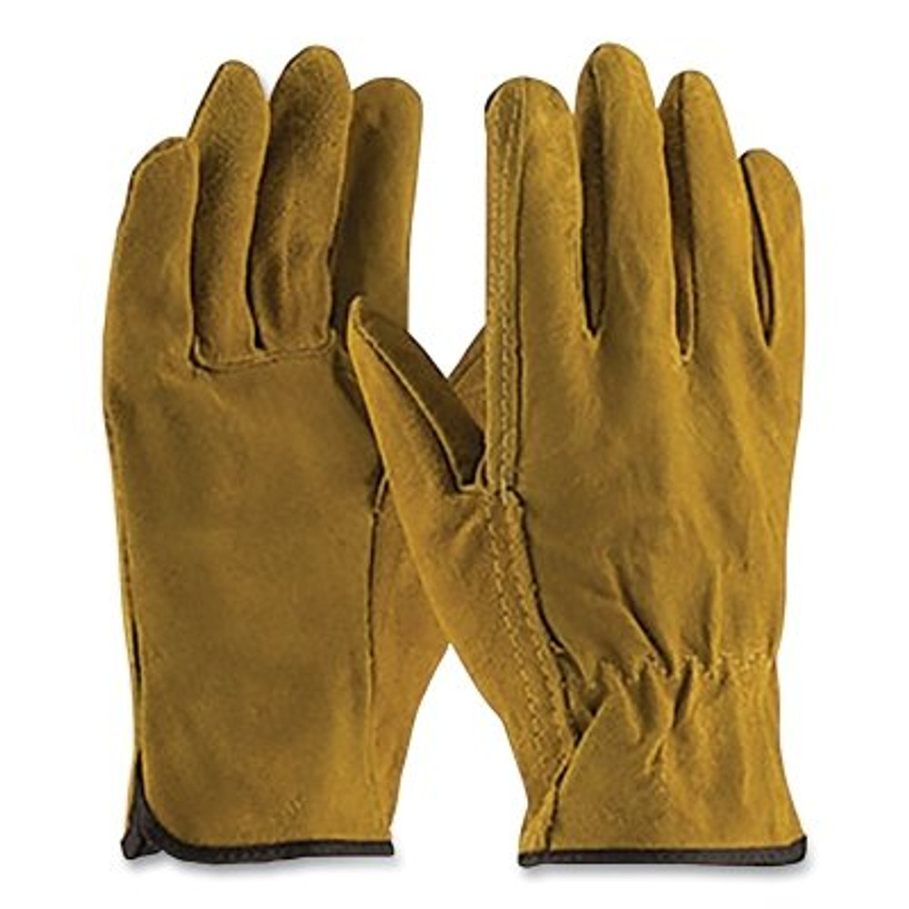ORS Nasco Anchor Brand 69138L Split Cowhide Leather Driver Gloves, Large, Unlined, Golden Brown